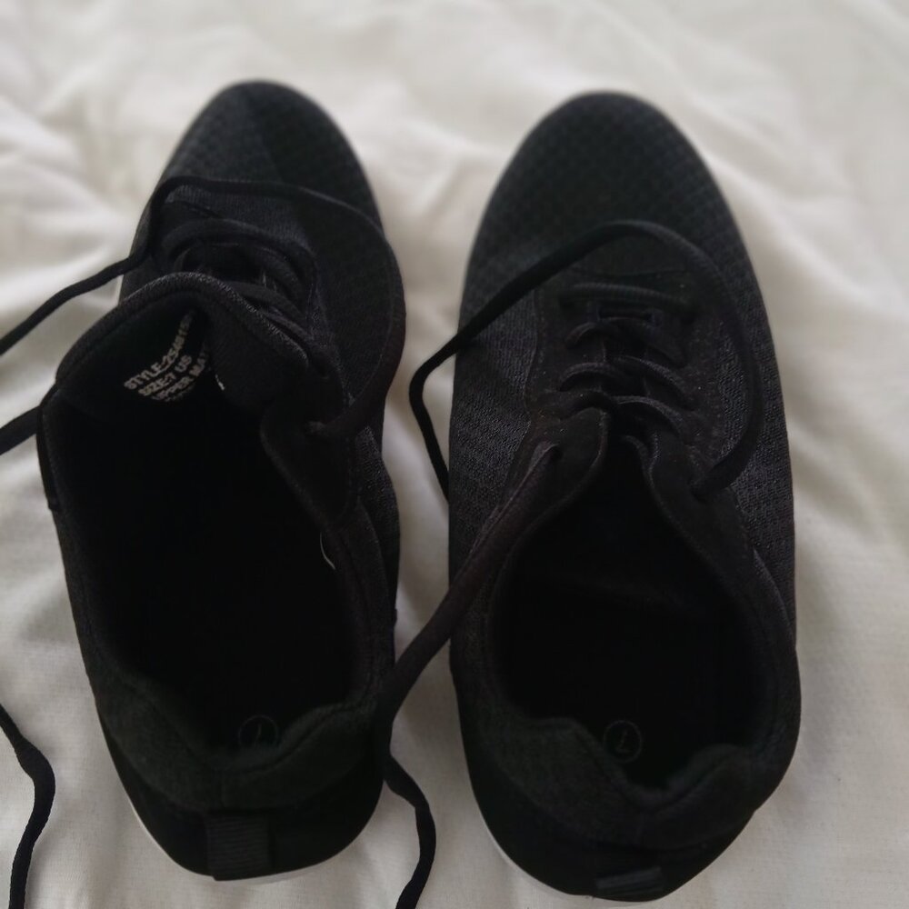 black sneakers